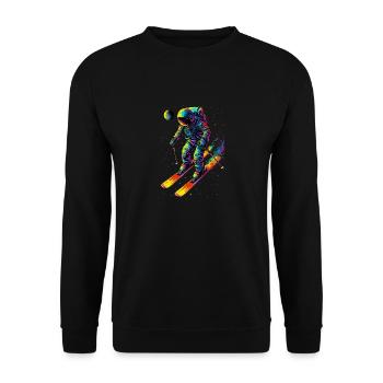 Spaceman sur les skis - Sweat-shirt Unisexe - noir - Devant - Alina (178cm) & Michal (187cm)