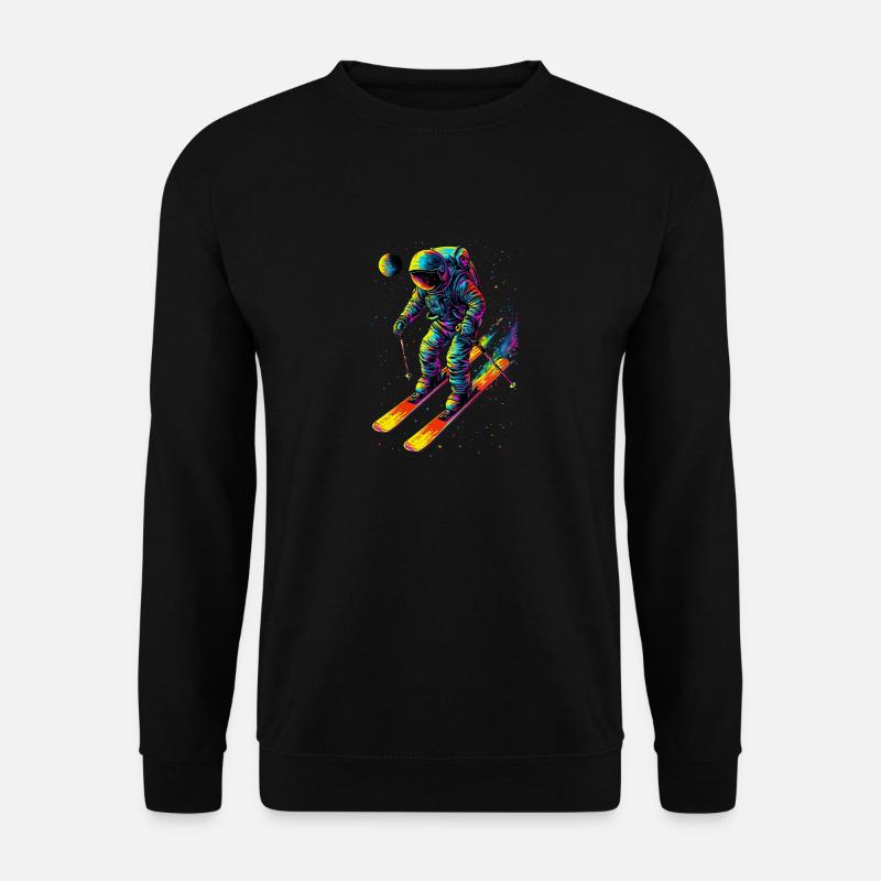 Spaceman on skis - Unisex Sweatshirt - black