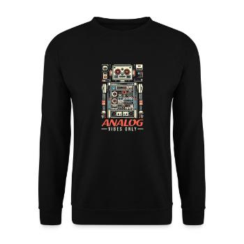 Analog Vibes Only - Music Lover Gift - Unisex Sweatshirt - black - Front - Alina (178cm) & Michal (187cm)