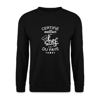 Meilleur chef cuisinier du pays 1 - Sweat-shirt Unisexe - noir - Devant - Alina (178cm) & Michal (187cm)