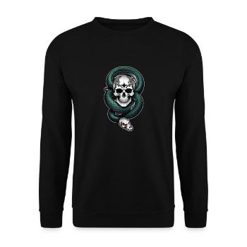 serpent squelette et tatouage - Sweat-shirt Unisexe - noir - Devant - Alina (178cm) & Michal (187cm)