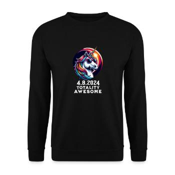 Unicorn in Sunglasses Solar Eclipse 2024 - Unisex Sweatshirt - black - Front - Alina (178cm) & Michal (187cm)