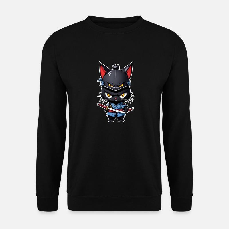 chat ninja - chaton samourai - Sweat-shirt Unisexe - noir