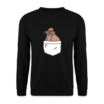 Walross - Unisex Pullover - Schwarz - Vorne - Alina (178cm) & Michal (187cm)