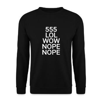 Verbal Wörter Aneinanderreihung - Unisex Pullover - Schwarz - Vorne - Alina (178cm) & Michal (187cm)