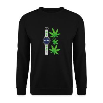 Feuilles de Cannabis 16:20 - Sweat-shirt Unisexe - noir - Devant - Alina (178cm) & Michal (187cm)