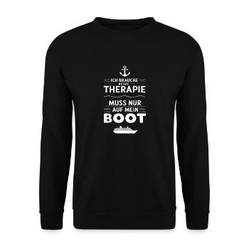 Ich Muss Nur Auf Mein Boot für einen - Unisex Pullover - Schwarz - Vorne - Alina (178cm) & Michal (187cm)