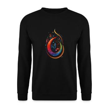 Œuvre musicale abstraite - Sweat-shirt Unisexe - noir - Devant - Alina (178cm) & Michal (187cm)