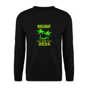 holiday 2024 urlaub - Unisex Pullover - Schwarz - Vorne - Alina (178cm) & Michal (187cm)