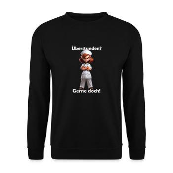 Heures supplémentaires - Sweat-shirt Unisexe - noir - Devant - Alina (178cm) & Michal (187cm)