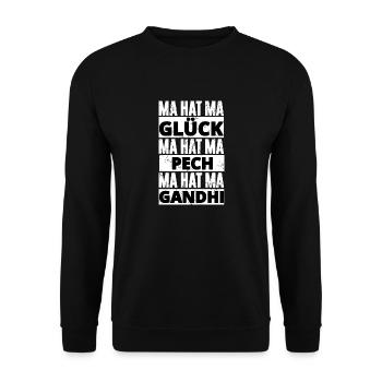 Lustiger Spruch - Unisex Pullover - Schwarz - Vorne - Alina (178cm) & Michal (187cm)