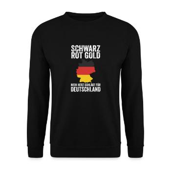 German German Germany - Unisex Sweatshirt - black - Front - Alina (178cm) & Michal (187cm)