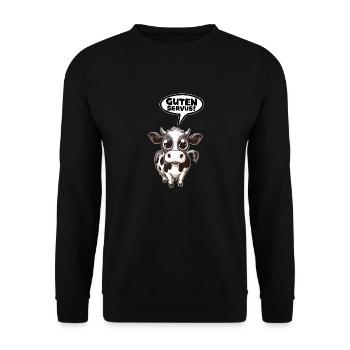 Guten Servus Tach Lustiger Spruch Witzig Spruch - Unisex Pullover - Schwarz - Vorne - Alina (178cm) & Michal (187cm)