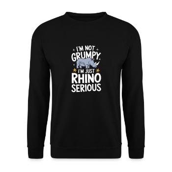 Nashorn Rhinozeros - Unisex Pullover - Schwarz - Vorne - Alina (178cm) & Michal (187cm)