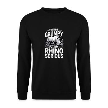 Nashorn Rhinozeros - Unisex Pullover - Schwarz - Vorne - Alina (178cm) & Michal (187cm)