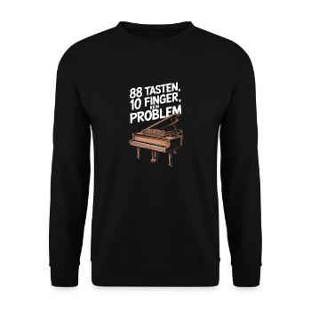 Klavier Konzertflügel Piano Spieler und Pianist - Unisex Pullover - Schwarz - Vorne - Alina (178cm) & Michal (187cm)