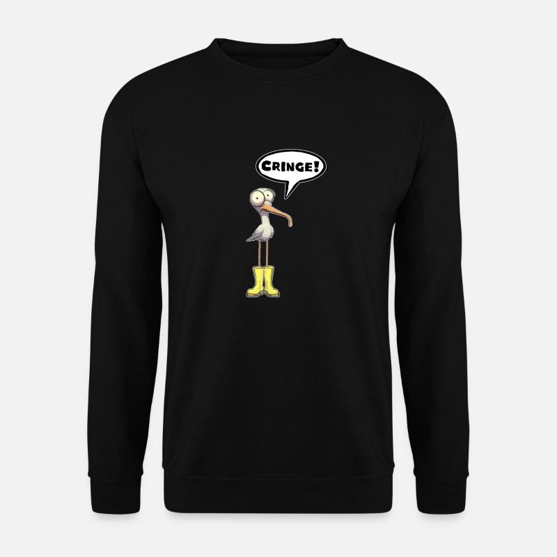 Möwe Sprechblase fremdschämen - Unisex Pullover - Schwarz
