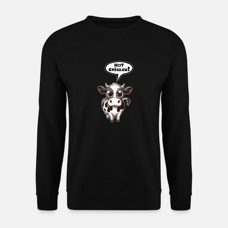 Kuh Sprechblase Hot Chicken - Unisex Pullover - Schwarz