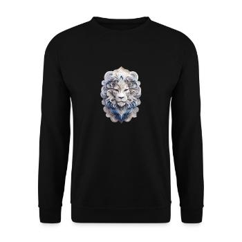 Sternzeichen Löwe - Unisex Pullover - Schwarz - Vorne - Alina (178cm) & Michal (187cm)