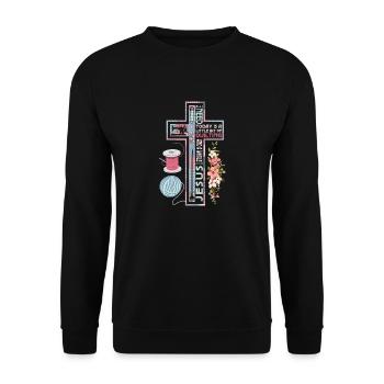 All I Need Today Is A Little Bit Of Quilting Quilt - Unisex Sweatshirt - black - Front - Alina (178cm) & Michal (187cm)