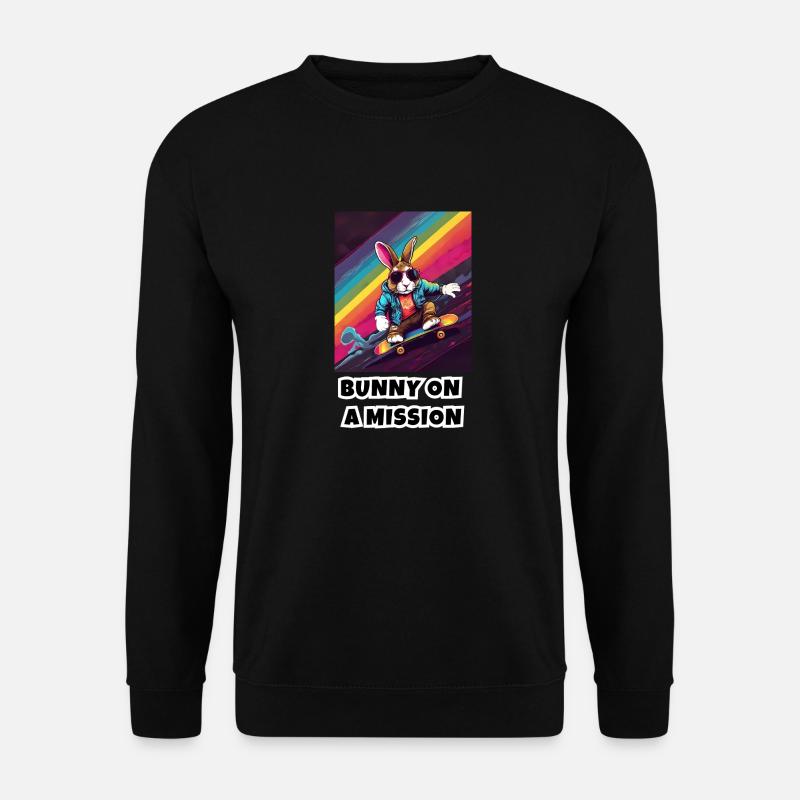 Bunny on a Mission - Unisex Sweatshirt - black
