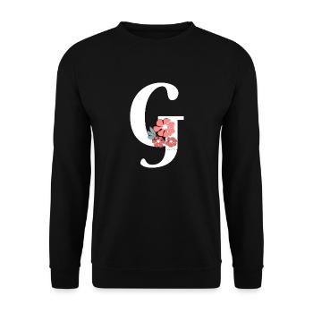 Lettre g fleurs minimalistes - Sweat-shirt Unisexe - noir - Devant - Alina (178cm) & Michal (187cm)