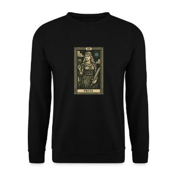 Freya – Carte de tarot nordique de l’amour et de la guerre - Sweat-shirt Unisexe - noir - Devant - Alina (178cm) & Michal (187cm)