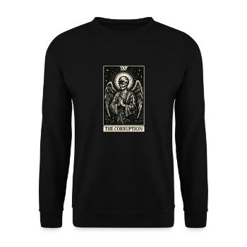 Tarot Datahoarding : L’Ange de la Corruption - Sweat-shirt Unisexe - noir - Devant - Alina (178cm) & Michal (187cm)