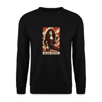 Glam Metal Tarot Card – Fierce, Flashy, and Loud - Unisex Sweatshirt - black - Front - Alina (178cm) & Michal (187cm)