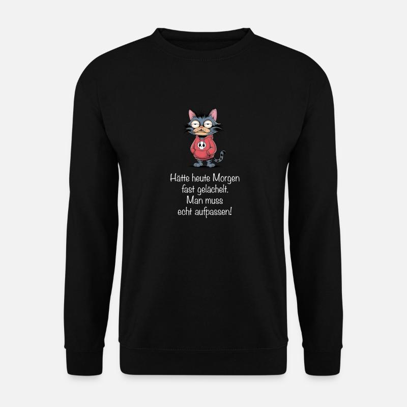 Almost smiled – lucky! - Unisex Sweatshirt - black