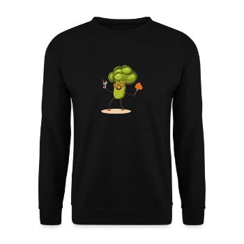 brocoli - Sweat-shirt Unisexe - noir - Devant - Alina (178cm) & Michal (187cm)