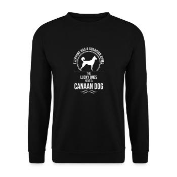 CANAAN DOG Guardian Angel Dog Saying Wilsigns - Unisex Sweatshirt - black - Front - Alina (178cm) & Michal (187cm)