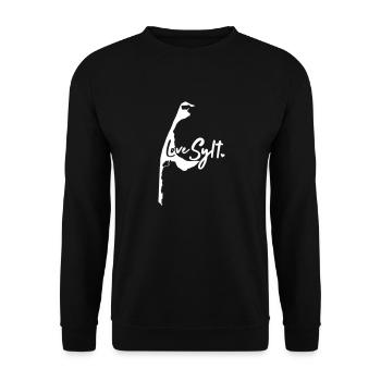 Love Sylt - North Sea Germany Island Silhouette - Unisex Sweatshirt - black - Front - Alina (178cm) & Michal (187cm)