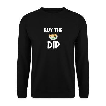 aktien tshirt buy the dip - Unisex Pullover - Schwarz - Vorne - Alina (178cm) & Michal (187cm)