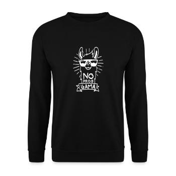 No ProbLlama - cool lama gift - Unisex Sweatshirt - black - Front - Alina (178cm) & Michal (187cm)