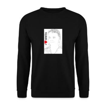 I love Greta - Unisex Pullover - Schwarz - Vorne - Alina (178cm) & Michal (187cm)