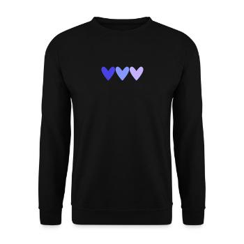 HEART. HEARTS. VALENTINE'S DAY. LOVE. LOVE. COUPLE. - Unisex Sweatshirt - black - Front - Alina (178cm) & Michal (187cm)