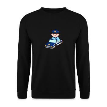 mignon voiture de police enfants cadeau policier sirène - Sweat-shirt Unisexe - noir - Devant - Alina (178cm) & Michal (187cm)