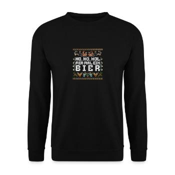 Ho Ho Obtenez-moi une bière Dicton de Noël - Sweat-shirt Unisexe - noir - Devant - Alina (178cm) & Michal (187cm)
