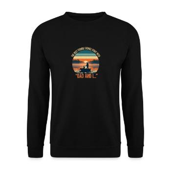 The Best Fishing Stories Start with Dad and I - Unisex Sweatshirt - black - Front - Alina (178cm) & Michal (187cm)
