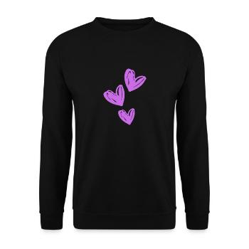 Hearts Purple Icon - Unisex Sweatshirt - black - Front - Alina (178cm) & Michal (187cm)
