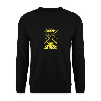Letzte Episode Das wars Ehe Hochzeit JGA - Unisex Pullover - Schwarz - Vorne - Alina (178cm) & Michal (187cm)