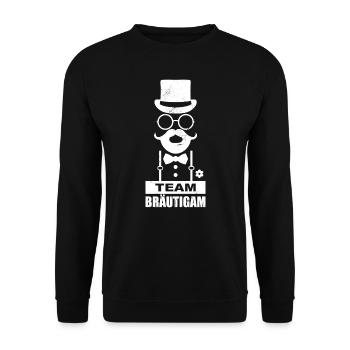 JGA Team Bräutigam Junggesellenabschied Kostüm - Unisex Pullover - Schwarz - Vorne - Alina (178cm) & Michal (187cm)