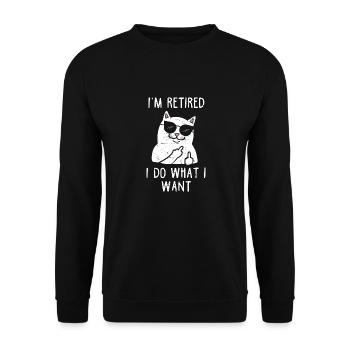 Chat à la retraite, je fais ce que je veux t-shirt Retraite - Sweat-shirt Unisexe - noir - Devant - Alina (178cm) & Michal (187cm)