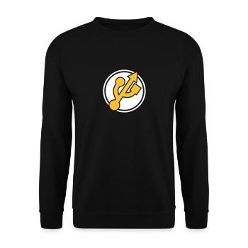 Nerd Superheld - Unisex Pullover - Schwarz - Vorne - Alina (178cm) & Michal (187cm)