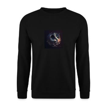 Crane abstrait n°11 - Sweat-shirt Unisexe - noir - Devant - Alina (178cm) & Michal (187cm)