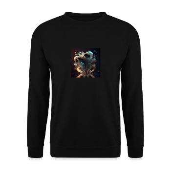 Abstract Digital Art n°1 - Unisex Sweatshirt - black - Front - Alina (178cm) & Michal (187cm)