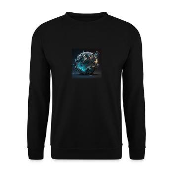Abstract Skull n°7 - Unisex Sweatshirt - black - Front - Alina (178cm) & Michal (187cm)