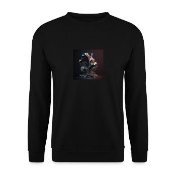 Abstract Digital Art n°15 - Unisex Sweatshirt - black - Front - Alina (178cm) & Michal (187cm)