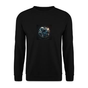 Digital Art Abstract n°14 - Unisex Sweatshirt - black - Front - Alina (178cm) & Michal (187cm)
